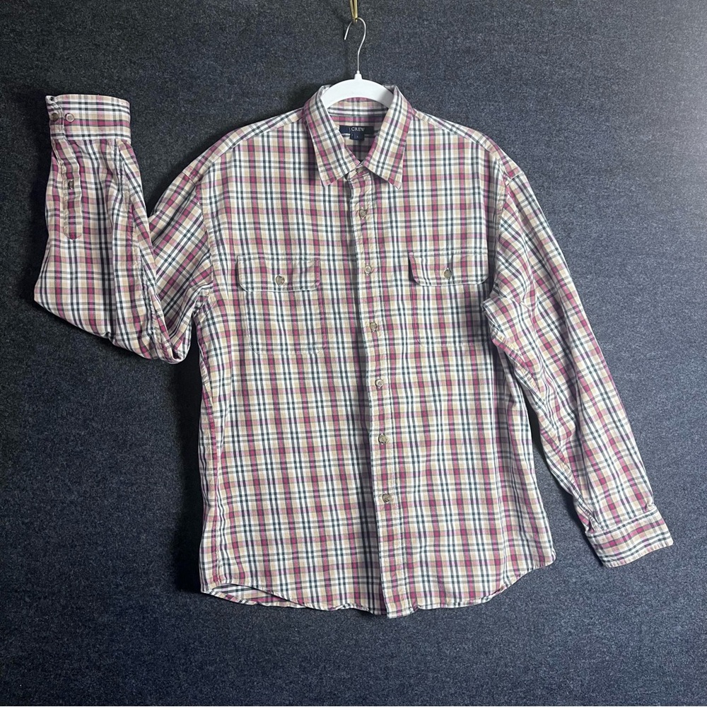 J. Crew Casual Plaid  Button Down Shirt  100% Cotton